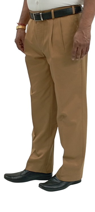 Buy Men Brown Regular Fit Textured Flat Front Formal Trousers Online -  320937 | Louis Philippe