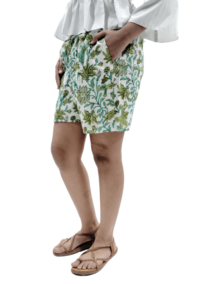Clavelite women's rayon cotton shorts free size floral