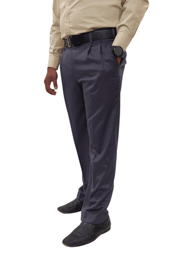 Clavelite mens regular fit formal lavender pleated front trouser - polyester viscose blend gents dress pants